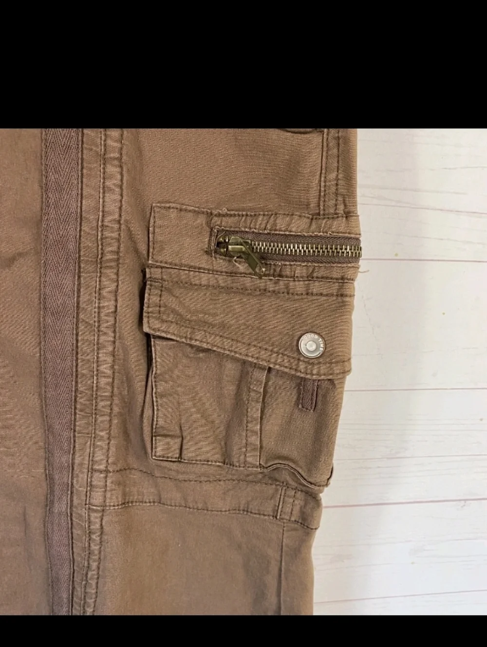 Y2K 2000s Brown Utility Cargo Grunge WhimsyGoth Cotton Maxi Skirt Size 6/7 - Picture 5 of 7